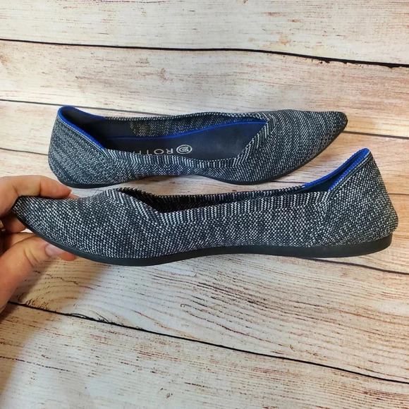 Rothys Womens Size 10 Granite Heather "The Point" Pointed Toe Ballet Flats - Picture 6 of 12